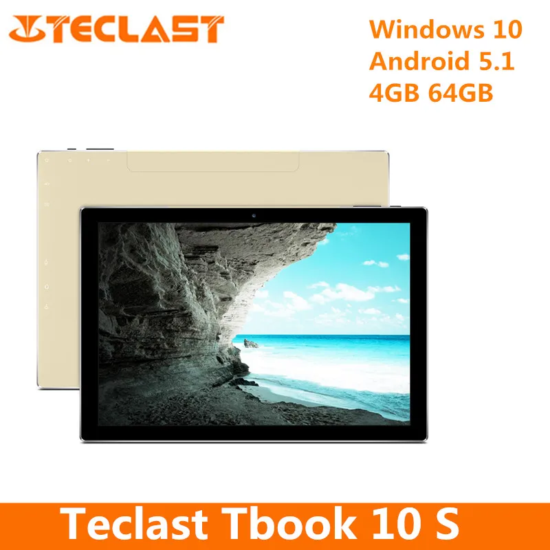 

Teclast Tbook 10S 10.1 inch Tablet PC Intel Cherry Trail Z8350 Quad Core 1.44GHz Windows 10 Android 5.1 4GB RAM 64GB ROM BT HDMI