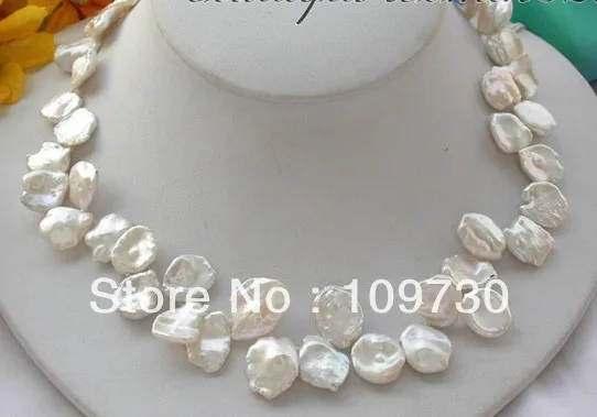 Jewelry 0012404 Natural 17" 20MM white lamina baroque keshi reborn pearl necklace
Jewelry 0012404 Natural 17" 20MM white lamina baroque keshi reborn pearl necklace