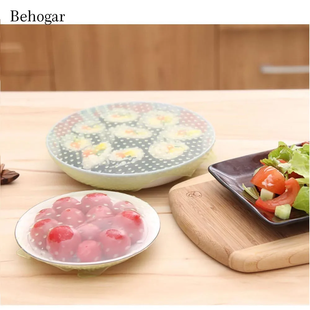 

Behogar Food Fresh Keeping Wrap Reusable Elastic Silicone Lids Food Wrapper Seal Vacuum Cover Lid Stretch Kitchen Tools Gadgets