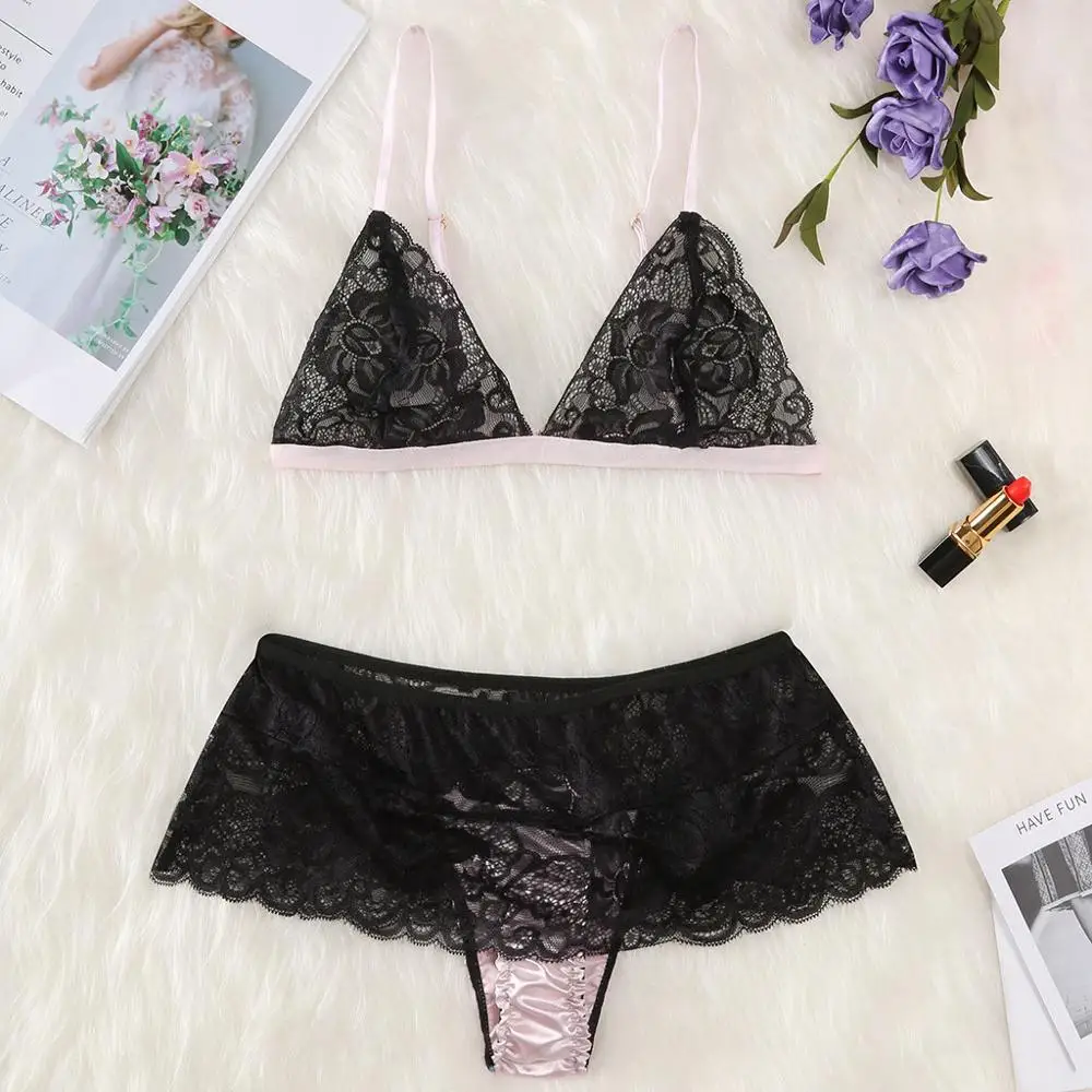New Women's Lace Hollow Openwork Sexy Perspective Two-piece Set Women Sexy Underwear Women Transparent Casual Style J13#
New Women's Lace Hollow Openwork Sexy Perspective Two-piece Set Women Sexy Underwear Women Transparent Casual Style J13#
