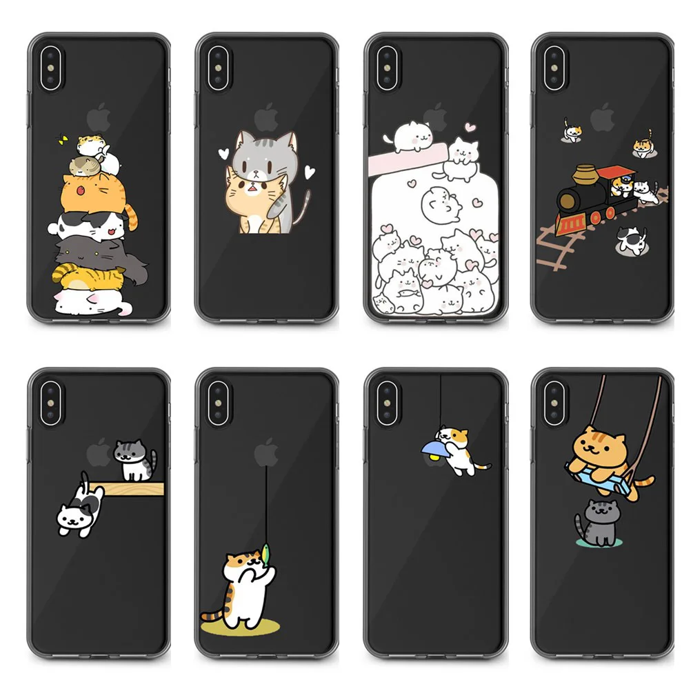 Cartoon Cute Cat Soft TPU Phone Cases For iPhone X 5 5S SE 6 6S Plus 7 7 Plus 8 8 Plus XR XS MAX transparent silicone Cover
Cartoon Cute Cat Soft TPU Phone Cases For iPhone X 5 5S SE 6 6S Plus 7 7 Plus 8 8 Plus XR XS MAX transparent silicone Cover