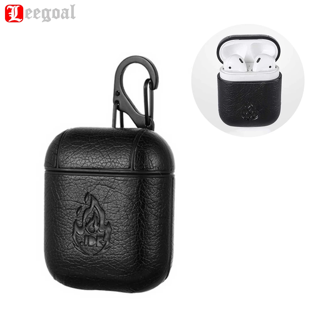 

NEW Luxury Leather Protective Case Holder Cradle For Apple Wireless Earphone For AirPods Charging Cases with Metal Keychain