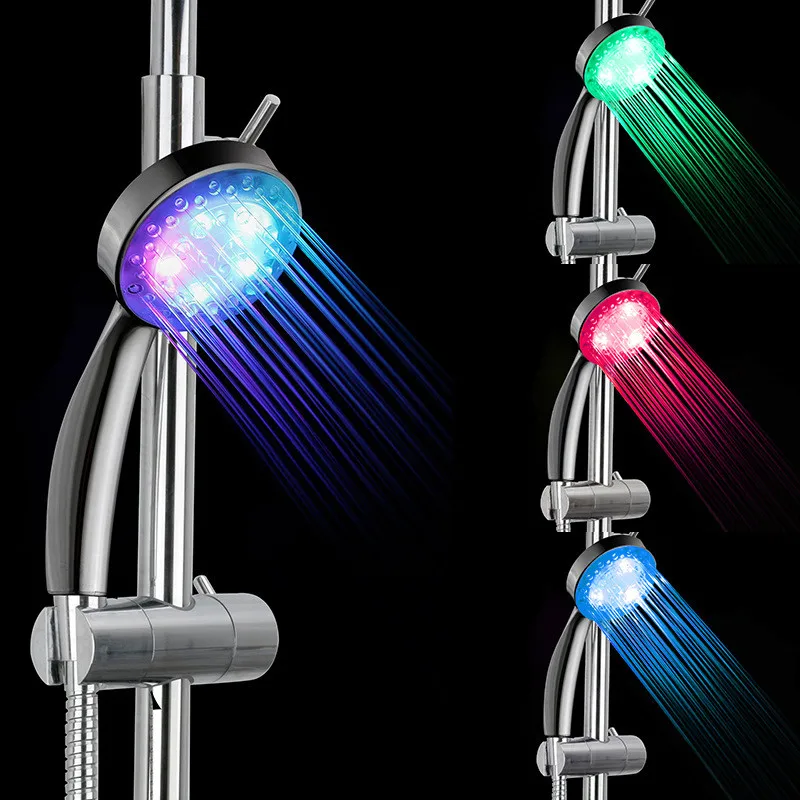 Romantic Automatic Magic 7 Color 5 LED Lights Handing Rainfall Shower Handheld Head Single Round Head for Water Bath Bathroom
Romantic Automatic Magic 7 Color 5 LED Lights Handing Rainfall Shower Handheld Head Single Round Head for Water Bath Bathroom
