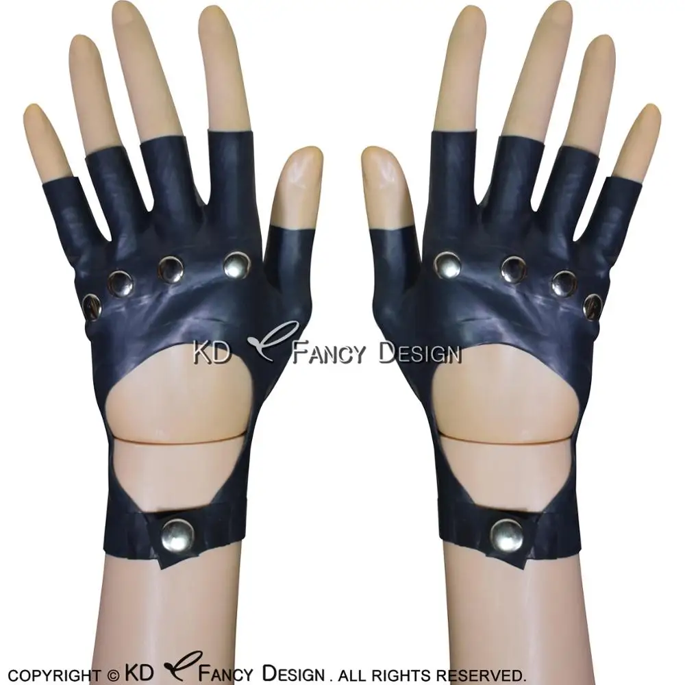 Black Sexy Short Latex Gloves With Buttons And Rivets And Holes Rubber Mittens Rubber Mitts Gloves ST-0028
Black Sexy Short Latex Gloves With Buttons And Rivets And Holes Rubber Mittens Rubber Mitts Gloves ST-0028
