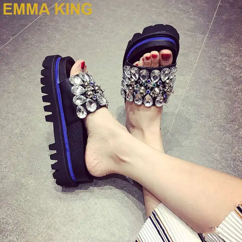2019 Summer Bling Crystal Women Slippers Platform Shoes Waterproof Beach Sandals Sexy Ladies Slides
2019 Summer Bling Crystal Women Slippers Platform Shoes Waterproof Beach Sandals Sexy Ladies Slides