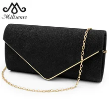 Milisente mujeres sobre embrague diseño de moda Metal borde triangular hebilla bolso de hombro elegante señoras bolsos Casual bolsa de teléfono(China)