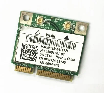 SSEA Wholesale New For Dell DW1510 PW934 Half Mini PCI-E for Broadcom BCM4322 BCM94322HM8L for Dell 1535 1537 E4200 E6400
SSEA Wholesale New For Dell DW1510 PW934 Half Mini PCI-E for Broadcom BCM4322 BCM94322HM8L for Dell 1535 1537 E4200 E6400