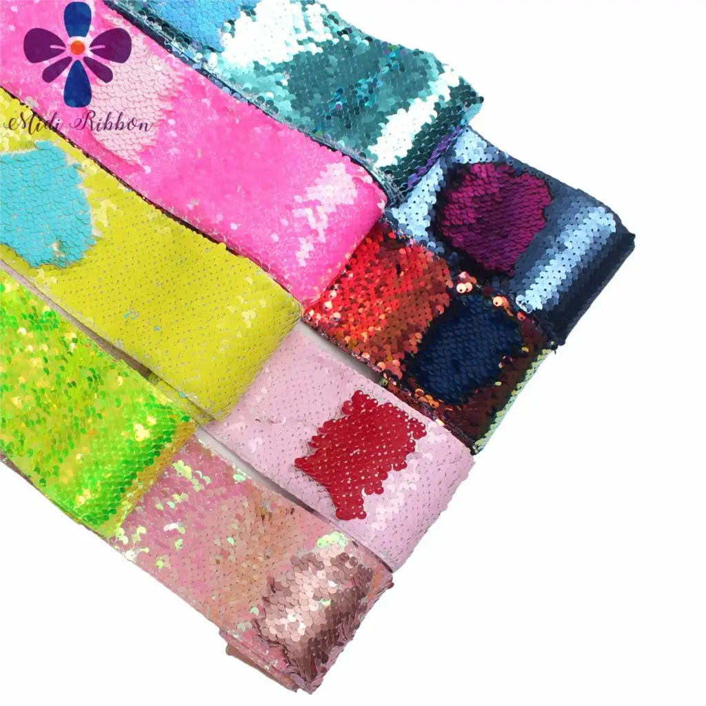 3"75mm Double Color Reversible Sequin Ribbon Neon Pink Green Navy Yellow DIY Wedding Gift Bowknot Hair Band Making 25yards/roll
3"75mm Double Color Reversible Sequin Ribbon Neon Pink Green Navy Yellow DIY Wedding Gift Bowknot Hair Band Making 25yards/roll
