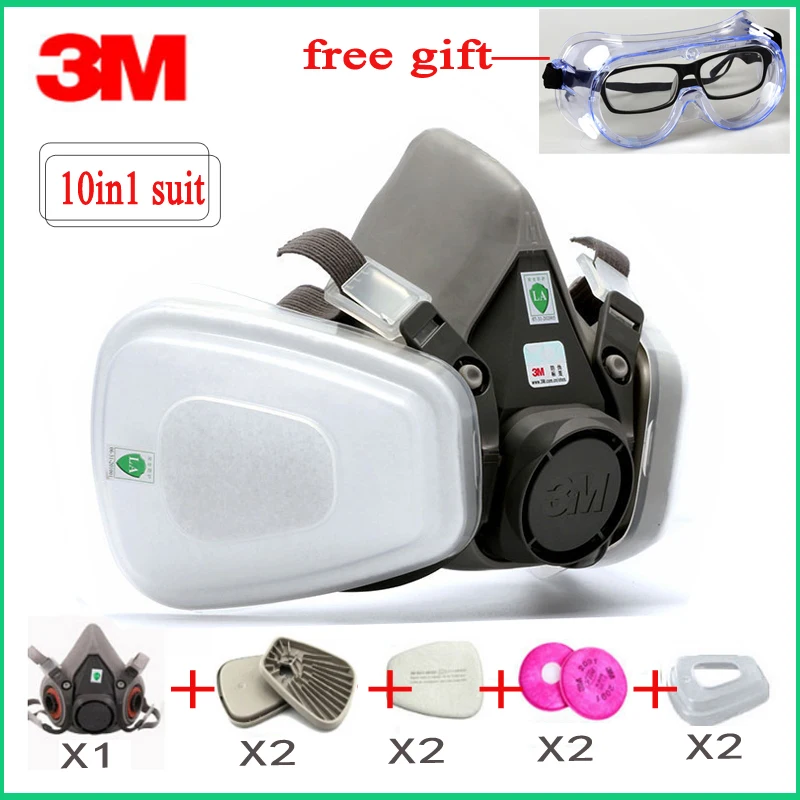 10 in 1 3M 6200 Industrial Half Mask Dust-proof Spray Paint Gas Mask Respiratory Protection Safety Work Safety Goggles Filters
10 in 1 3M 6200 Industrial Half Mask Dust-proof Spray Paint Gas Mask Respiratory Protection Safety Work Safety Goggles Filters
