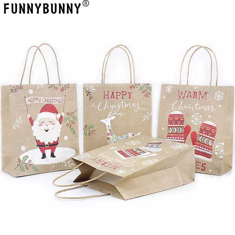 FUNNYBUNNY Kraft Paper Bag with Handles, Portable Christmas Gift Candy Bag Vintage Style Christmas Party Paper Carrier Tote
FUNNYBUNNY Kraft Paper Bag with Handles, Portable Christmas Gift Candy Bag Vintage Style Christmas Party Paper Carrier Tote