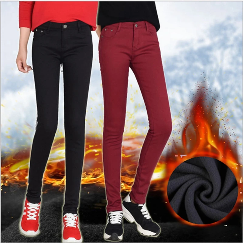 2018 New Women's Warm Skinny Jeans Plus Size Candy Color Thick Velvet Winter Jeans Warm Women Stretch Jeans Denim Pencil Pants
2018 New Women's Warm Skinny Jeans Plus Size Candy Color Thick Velvet Winter Jeans Warm Women Stretch Jeans Denim Pencil Pants