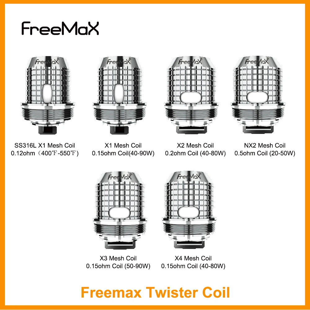 Original Freemax Twister Head 0.12ohm SS316L/0.15ohm X1 Mesh/0.2ohm X2 Mesh/0.15ohm X3 Mesh Coil E-Cig For Freemax Coil Twister
Original Freemax Twister Head 0.12ohm SS316L/0.15ohm X1 Mesh/0.2ohm X2 Mesh/0.15ohm X3 Mesh Coil E-Cig For Freemax Coil Twister