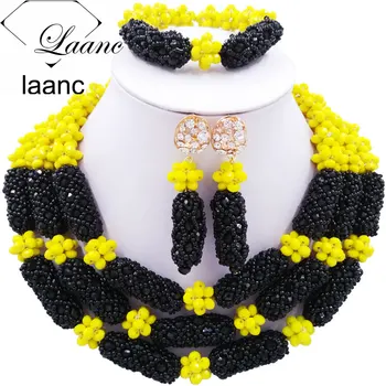 Laanc Fashion Yellow Black African Wedding Beads Jewely Set Nigerian Bridal Jewelry Sets XQJZ026
Laanc Fashion Yellow Black African Wedding Beads Jewely Set Nigerian Bridal Jewelry Sets XQJZ026