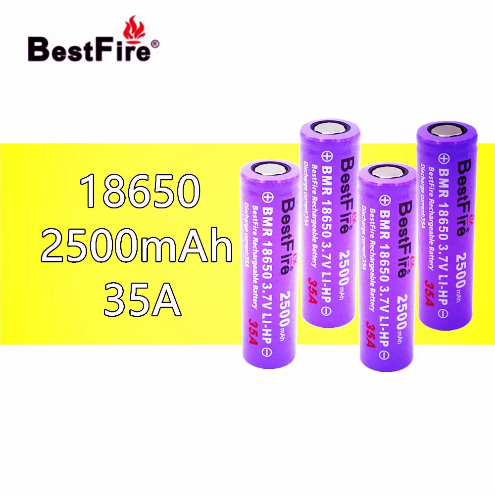 4pcs Bestfire 18650 2500mAh 35A Li-ion 3.7V Rechargeable Battery for E Cigarette Vape Box Mod Kit VS VTC6 INR18650 VTC5A B002
4pcs Bestfire 18650 2500mAh 35A Li-ion 3.7V Rechargeable Battery for E Cigarette Vape Box Mod Kit VS VTC6 INR18650 VTC5A B002