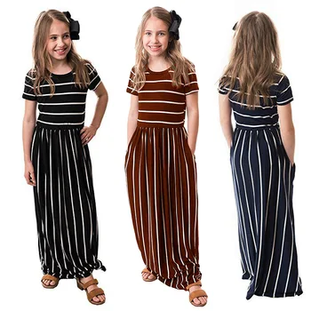 Girls Striped Long Dress Teenager Beach Party Bohemia Maxi Dress with Pocket Kids Casual Sundress Outfits Beachwear For Children
Girls Striped Long Dress Teenager Beach Party Bohemia Maxi Dress with Pocket Kids Casual Sundress Outfits Beachwear For Children