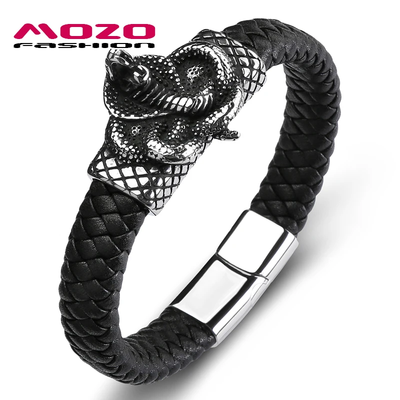 MOZO FASHION HOT Men 2020 Bracelet Genuine Leather Stainless Steel Snake Bracelets Man Grid Collocation Punk Cuffs Jewelry 147
MOZO FASHION HOT Men 2020 Bracelet Genuine Leather Stainless Steel Snake Bracelets Man Grid Collocation Punk Cuffs Jewelry 147