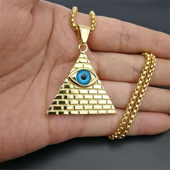 Hip Hop Ancient Egypt Pyramid Eye Pendant Necklace For Women/Men Gold Color Stainless Steel Iced Out Egyptian jewelry
Hip Hop Ancient Egypt Pyramid Eye Pendant Necklace For Women/Men Gold Color Stainless Steel Iced Out Egyptian jewelry