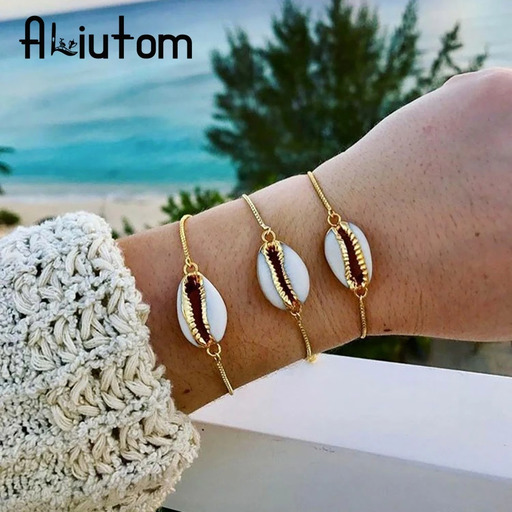 ALIUTOM Bohemian Beach Shell charm Adjustable Bracelet for Women Gold Alloy Chain Bracelets Boho Jewelry Accessories
ALIUTOM Bohemian Beach Shell charm Adjustable Bracelet for Women Gold Alloy Chain Bracelets Boho Jewelry Accessories