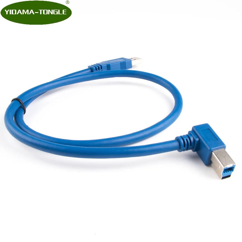 

90 Degree Right Angled USB 3.0 A Male AM to USB 3.0 B Type Male BM USB3.0 Cable 0.5m 1m 1.8m 2FT 3FT 6FT For printer scanner HDD