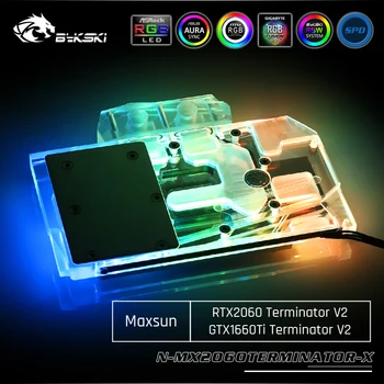 Bykski N-MX2060TERMINATOR-X, Full Cover Graphics Card Water Cooling Block, For Maxsun RTX2060/GTX1660Ti Terminator V2 
Bykski N-MX2060TERMINATOR-X, Full Cover Graphics Card Water Cooling Block, For Maxsun RTX2060/GTX1660Ti Terminator V2
