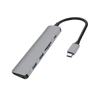 Multifunctional Type C Hub Six in One Usb-C 3.1 To 4K HDMI Adapter PD 2 USB3.0 DP Lan Dongle For Mackbook Pro
Multifunctional Type C Hub Six in One Usb-C 3.1 To 4K HDMI Adapter PD 2 USB3.0 DP Lan Dongle For Mackbook Pro