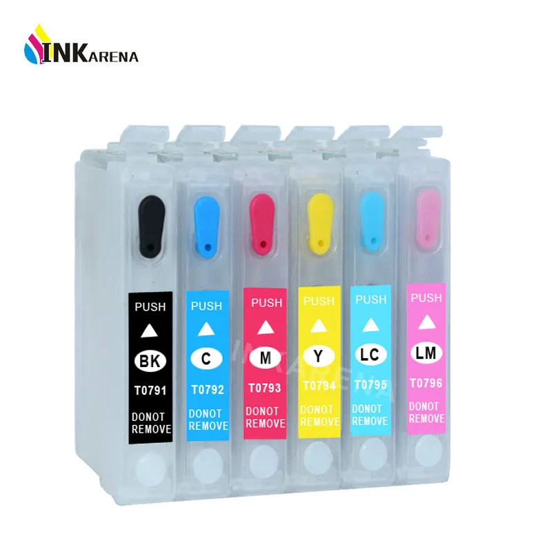 T0791 Refillable Ink Cartridge for Epson Stylus Photo 1400 1500W P50 PX650 PX660 PX700W PX710FW PX720WD Printer with ARC Chip
T0791 Refillable Ink Cartridge for Epson Stylus Photo 1400 1500W P50 PX650 PX660 PX700W PX710FW PX720WD Printer with ARC Chip