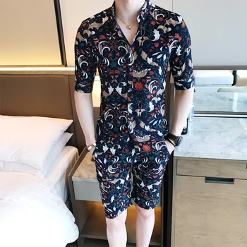 (Front + pants) men's summer casual men's Slim shirt suit male trend handsome night five points sleeve shirt men
(Front + pants) men's summer casual men's Slim shirt suit male trend handsome night five points sleeve shirt men