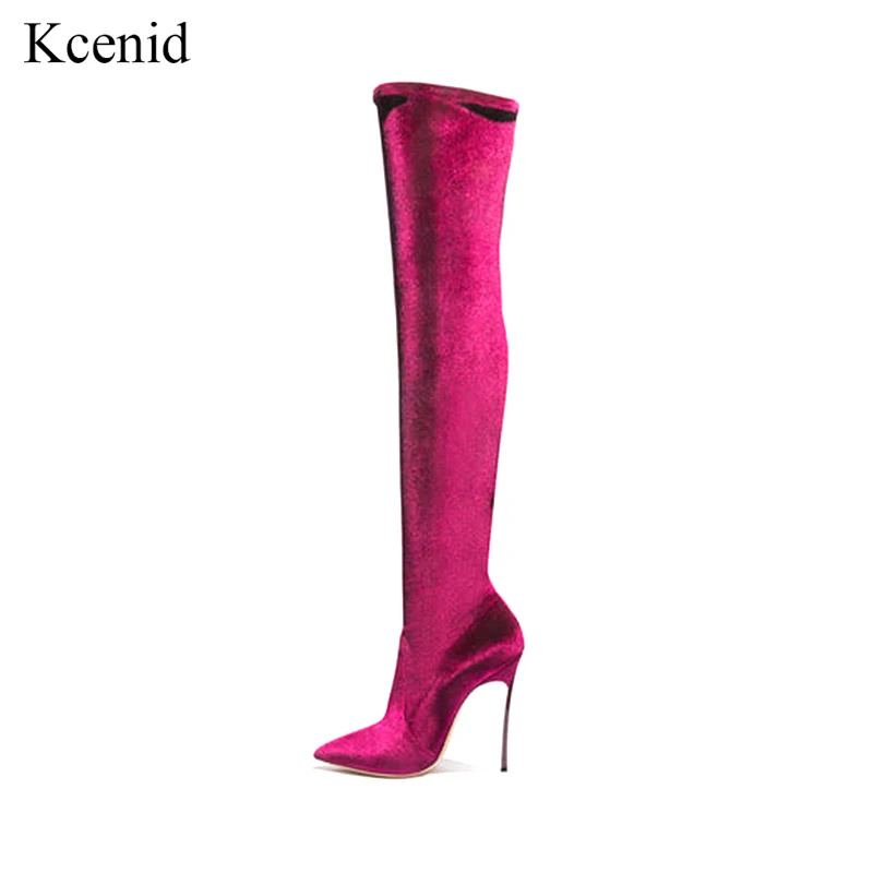 Kcenid Stretch satin shoes women thigh high boots stilettos sexy over the knee boots pointed toe high heel long boots size 33-43
Kcenid Stretch satin shoes women thigh high boots stilettos sexy over the knee boots pointed toe high heel long boots size 33-43