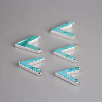 5pcs/lot,Silver Plated Double Bail Natural Turquoises "V" Shape Pendant Connectors,Raw Blue Howlite Charms Jewelry Making
5pcs/lot,Silver Plated Double Bail Natural Turquoises "V" Shape Pendant Connectors,Raw Blue Howlite Charms Jewelry Making