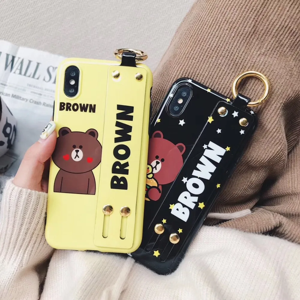 Hot Japan Korean cartoon cute bear metal wrist bracket smooth soft cover case for iphone 6 7 8 plus X XR XS MAX phone cases
Hot Japan Korean cartoon cute bear metal wrist bracket smooth soft cover case for iphone 6 7 8 plus X XR XS MAX phone cases