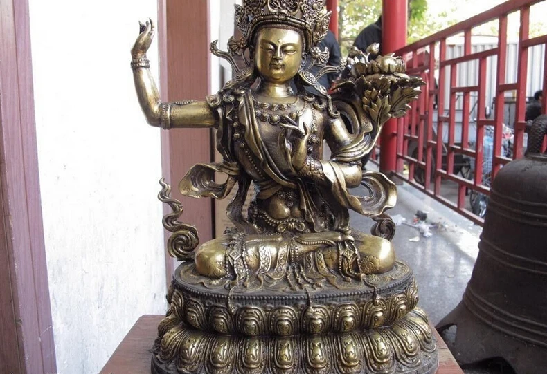 S0506 Tibet Buddhism Copper Bronze Gild Manjusri padma Bodhisattva Guan Yin Kwan-Yin D0318
S0506 Tibet Buddhism Copper Bronze Gild Manjusri padma Bodhisattva Guan Yin Kwan-Yin D0318