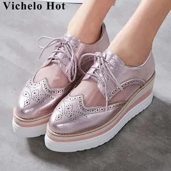 Vichelo Hot genuine leather wedges high bottom lace up breathable mesh round toe women pumps original design casual shoes L1f6
Vichelo Hot genuine leather wedges high bottom lace up breathable mesh round toe women pumps original design casual shoes L1f6