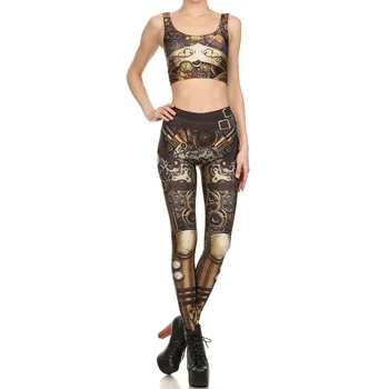 1625 Women Leggings Vest Fitness Set Sexy Girl Crop Top Pants Slim Suits Clock Watch Gear Time Printed
1625 Women Leggings Vest Fitness Set Sexy Girl Crop Top Pants Slim Suits Clock Watch Gear Time Printed