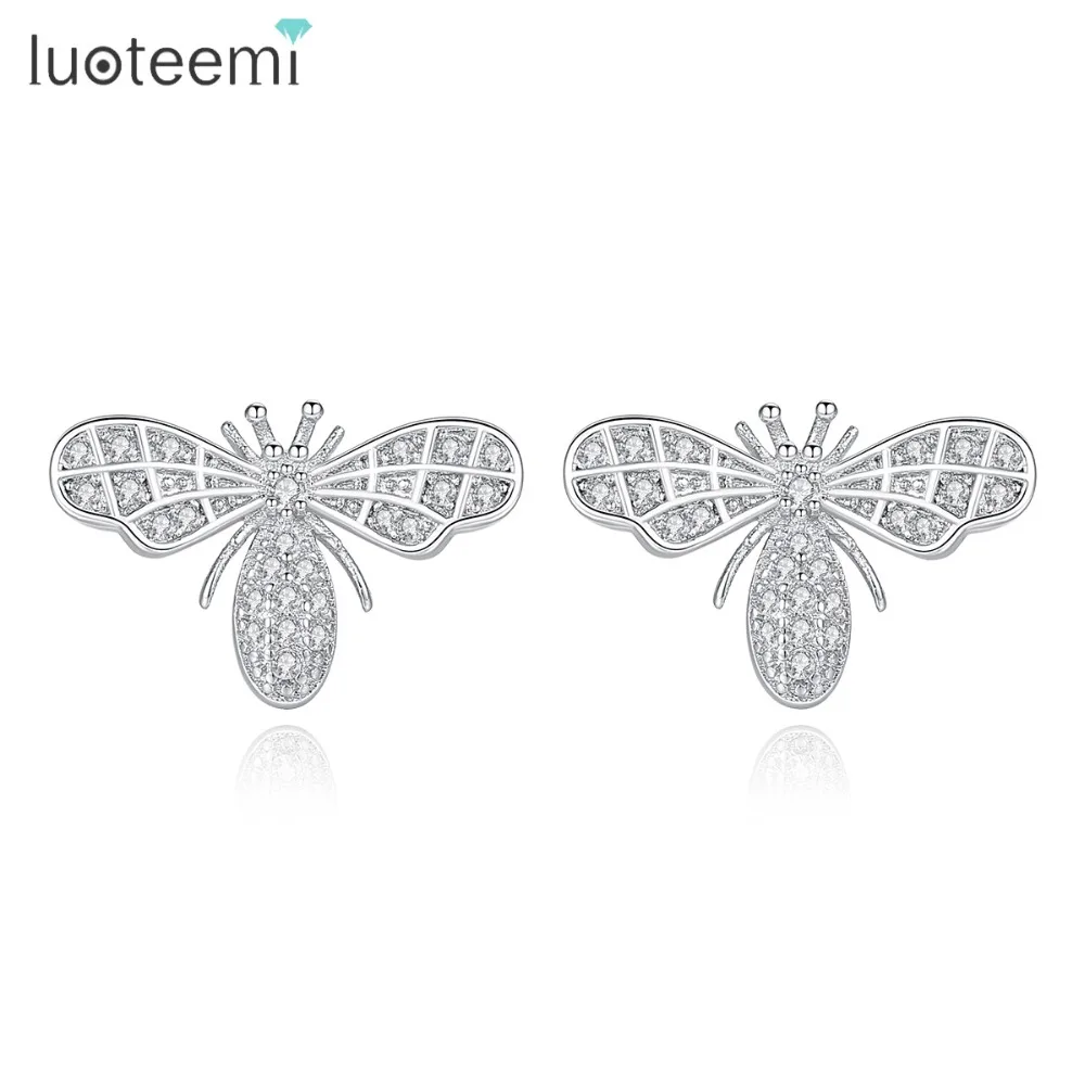 LUOTEEMI Hot Sale Lovely Bee Animal Stud Earrings for Women Cute Korean Cubic Zirconia Small Earring Girls Gift Fashion Jewelry
LUOTEEMI Hot Sale Lovely Bee Animal Stud Earrings for Women Cute Korean Cubic Zirconia Small Earring Girls Gift Fashion Jewelry
