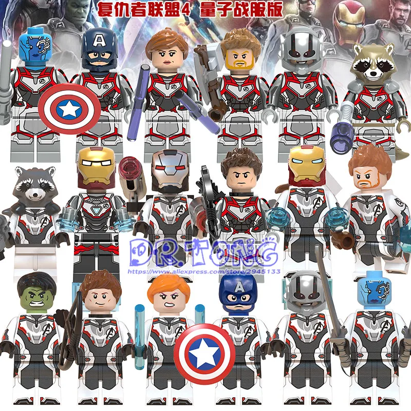 20Pcs/Lot SaleAvengers 4 Endgame Hawkeye Thor Raccoon War Machine Ant Man Legoe Minifigured Building Blocks chidren Toys BR229
20Pcs/Lot SaleAvengers 4 Endgame Hawkeye Thor Raccoon War Machine Ant Man Legoe Minifigured Building Blocks chidren Toys BR229