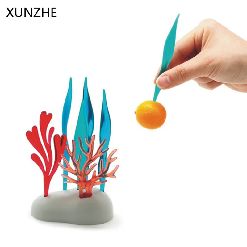 XUNZHE 6PC/Ste Creative Coral Fruit Fork Aquatic Plant Dessert Stick Cupcake Signature Decoration Kitchen Restaurant Accessories
XUNZHE 6PC/Ste Creative Coral Fruit Fork Aquatic Plant Dessert Stick Cupcake Signature Decoration Kitchen Restaurant Accessories