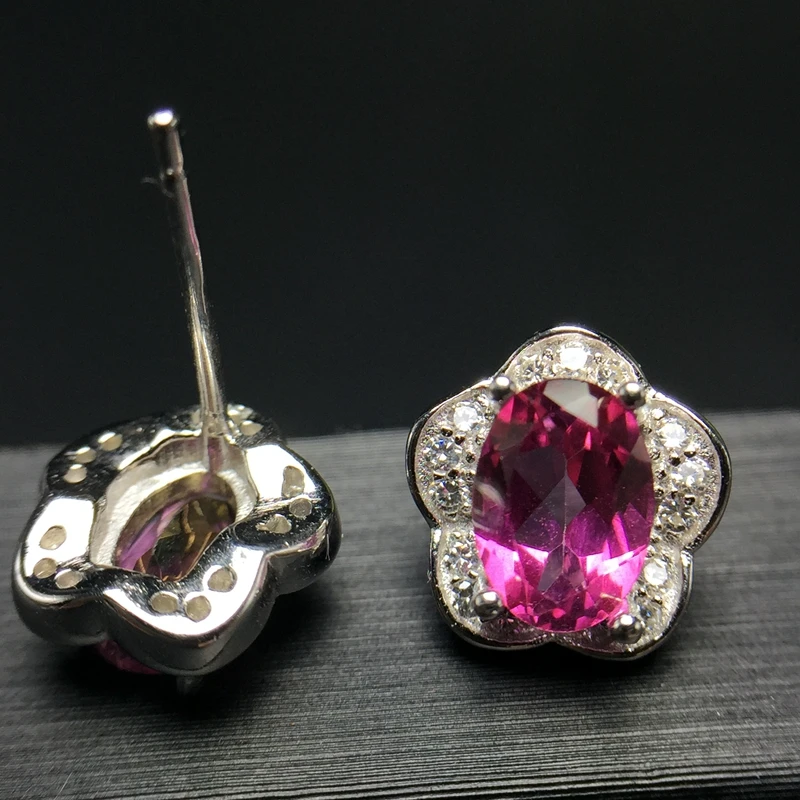Uloveido Natural Pink Topaz Stud Earrings for Women, Girls 925 Sterling Silver Flower Earrings for Women 20%off FR200 Uloveido Natural Pink Topaz Stud Earrings for Women, Girls 925 Sterling Silver Flower Earrings for Women 20%off FR200