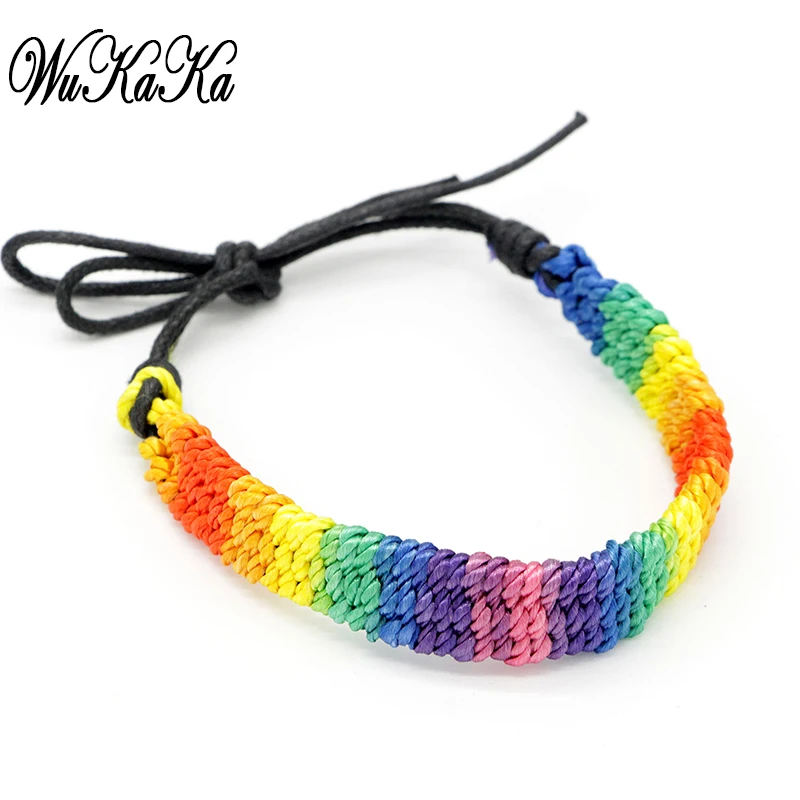LGBT Wukaka Rainbow 7 Color Handmade Chakras Bracelet Fashion Jewelry Personality Elastic Charm Gay Pride Bracelet
LGBT Wukaka Rainbow 7 Color Handmade Chakras Bracelet Fashion Jewelry Personality Elastic Charm Gay Pride Bracelet