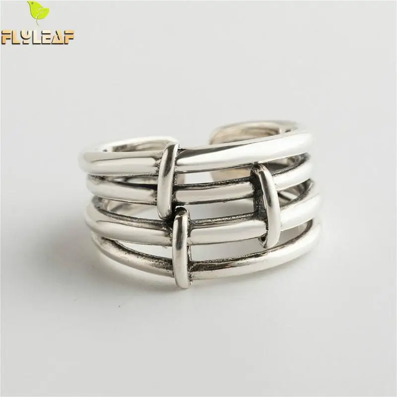 Flyleaf Multi-layer Line Rings For Women Real 925 Sterling Silver High Quality Fine Jewelry Femme Open Ring Simple Vintage
Flyleaf Multi-layer Line Rings For Women Real 925 Sterling Silver High Quality Fine Jewelry Femme Open Ring Simple Vintage
