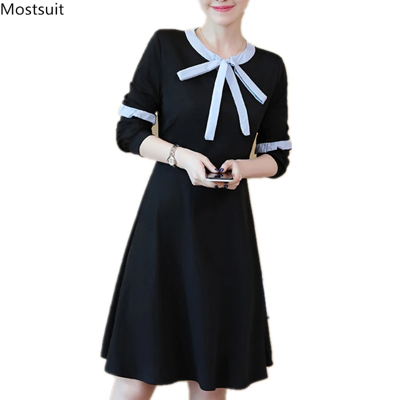 Plus Size Black Bow Dress Sexy Vintage Party Office Dresses Spring Autumn Long Sleeve O-neck A-line Vestidos Mujer Femme Xl-5xl
Plus Size Black Bow Dress Sexy Vintage Party Office Dresses Spring Autumn Long Sleeve O-neck A-line Vestidos Mujer Femme Xl-5xl