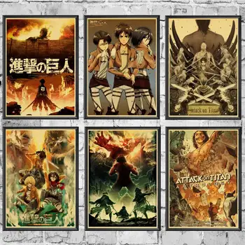Japanese Anime Attack on Titan Retro poster For Home Living Room decoration Kraft Poster Painting Wall stickers Decals 
Japanese Anime Attack on Titan Retro poster For Home Living Room decoration Kraft Poster Painting Wall stickers Decals