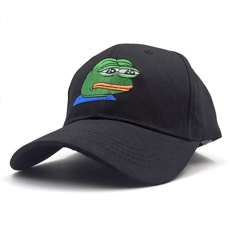 

Sad Kermit Tea Cap Frog Pepe Feels Bad Man Embroidery Sun-shade Snapback Hip Hop Baseball Cap The Sad Meme Frog Hat