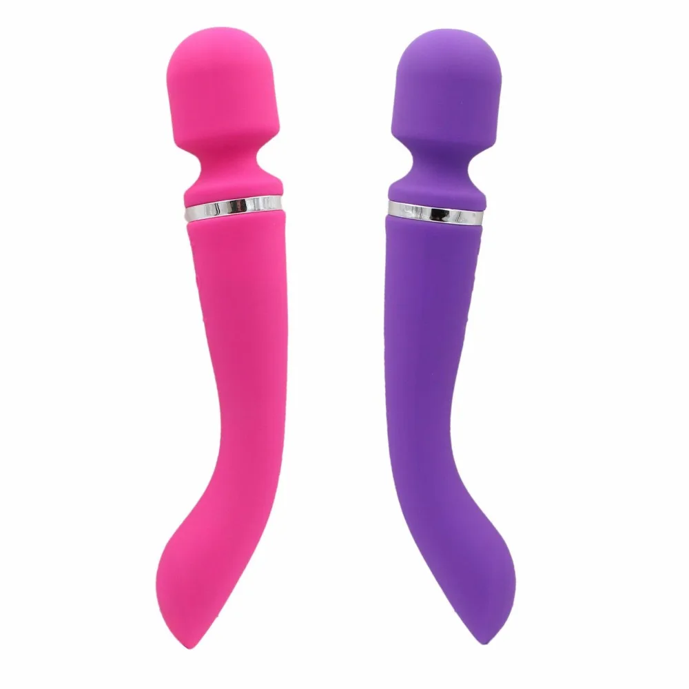 Rechargeable 10 Speeds Double Head AV Vibrators for Women Silicone Magic Wand Massager Vibrator Sex Toys for Woman Sex Machine