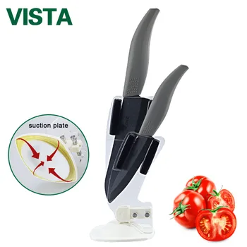 Kitchen Knife Ceramic Knives Cooking Set 4"paring 6" chef knife black Ceramic blade+Suction Plate Holder magetic knife holder
Kitchen Knife Ceramic Knives Cooking Set 4"paring 6" chef knife black Ceramic blade+Suction Plate Holder magetic knife holder