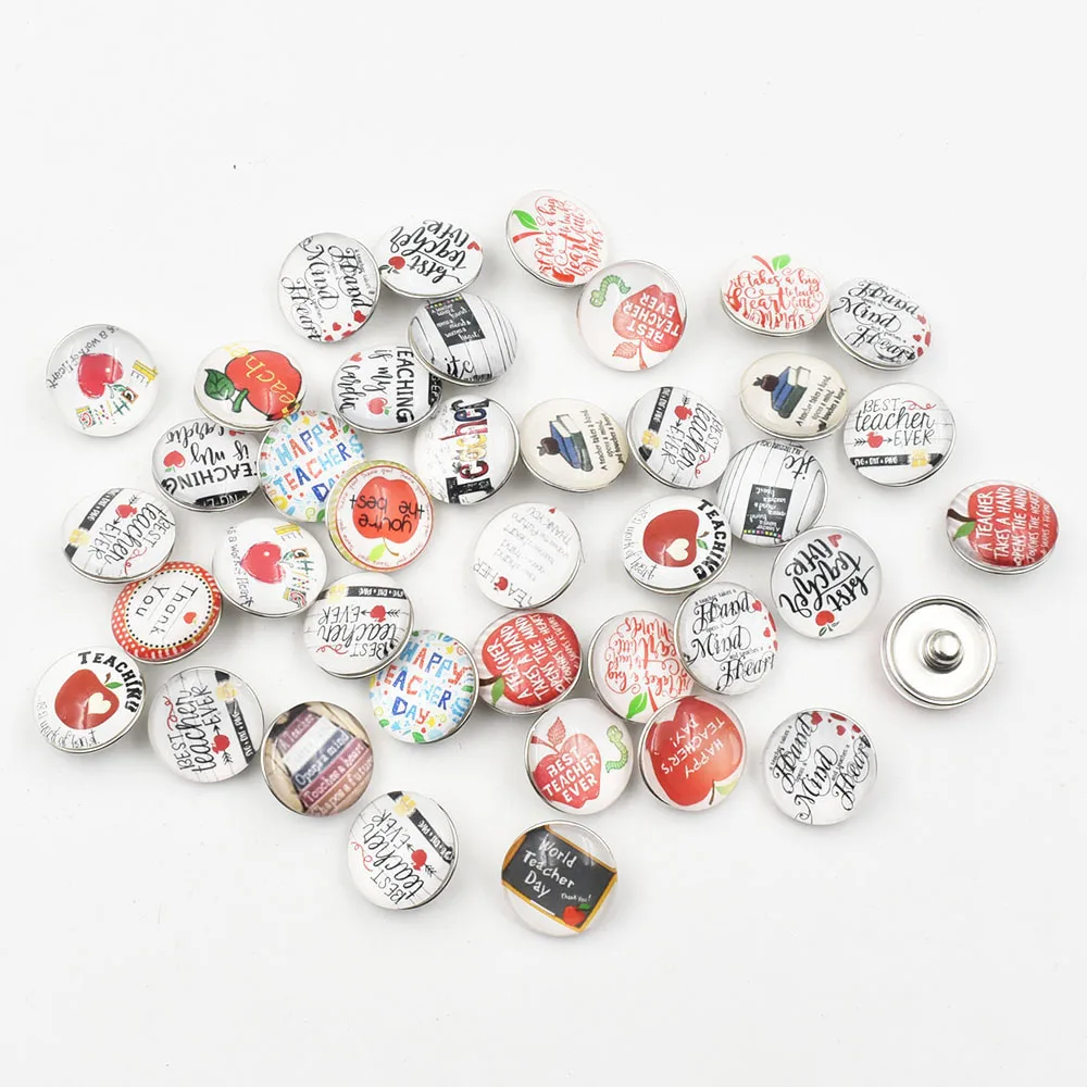 10PCS Glass Snap Button Charm 2019 Hot Selling Teacher Apple Jewelry Glass Cabochons Snap Charm Jewelry
10PCS Glass Snap Button Charm 2019 Hot Selling Teacher Apple Jewelry Glass Cabochons Snap Charm Jewelry