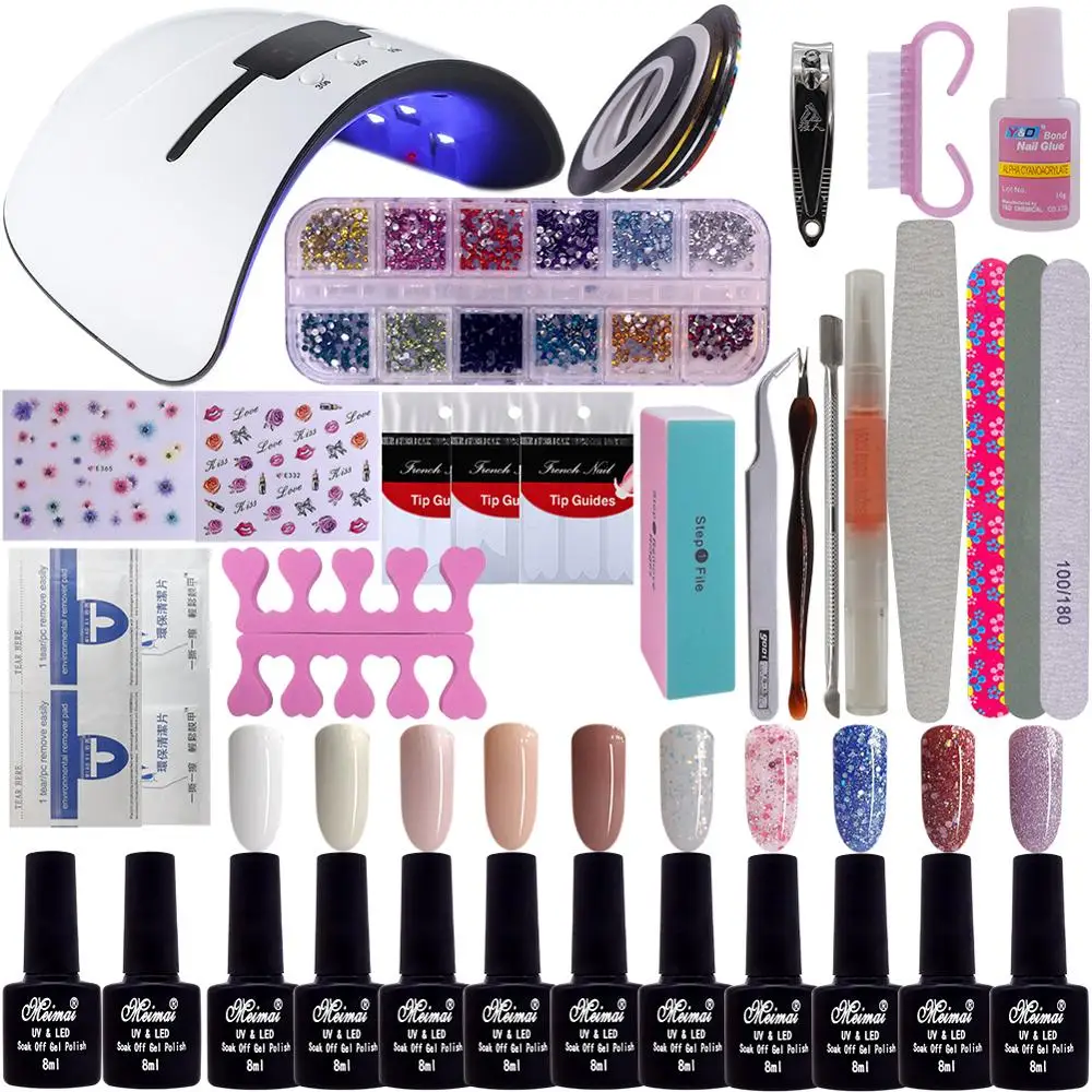 36W Lamp For Nail 10 Color UV Gel Nail Polish Kit Manicure Machine Art Tools Set Top Base Varnish Semi Permanant Uv Lamp
36W Lamp For Nail 10 Color UV Gel Nail Polish Kit Manicure Machine Art Tools Set Top Base Varnish Semi Permanant Uv Lamp