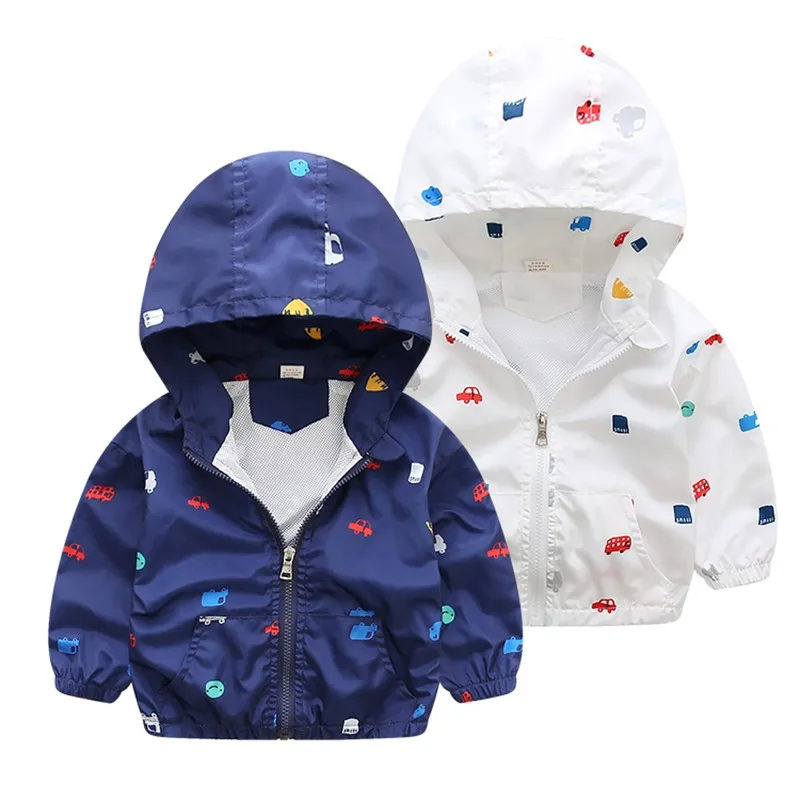 Детская куртка COOTELILI осенняя для мальчиков и девочек с принтом машинки 80 130 см|spring