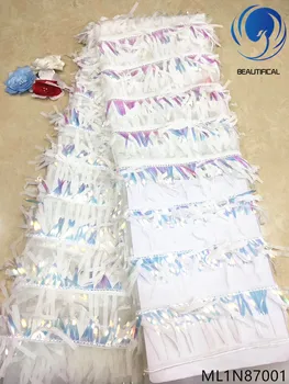 BEAUTIFICAL african lace fabrics Latest style 3d tassels mix sequins net lace fabric for women 5yards/lot free shipping ML1N870
BEAUTIFICAL african lace fabrics Latest style 3d tassels mix sequins net lace fabric for women 5yards/lot free shipping ML1N870