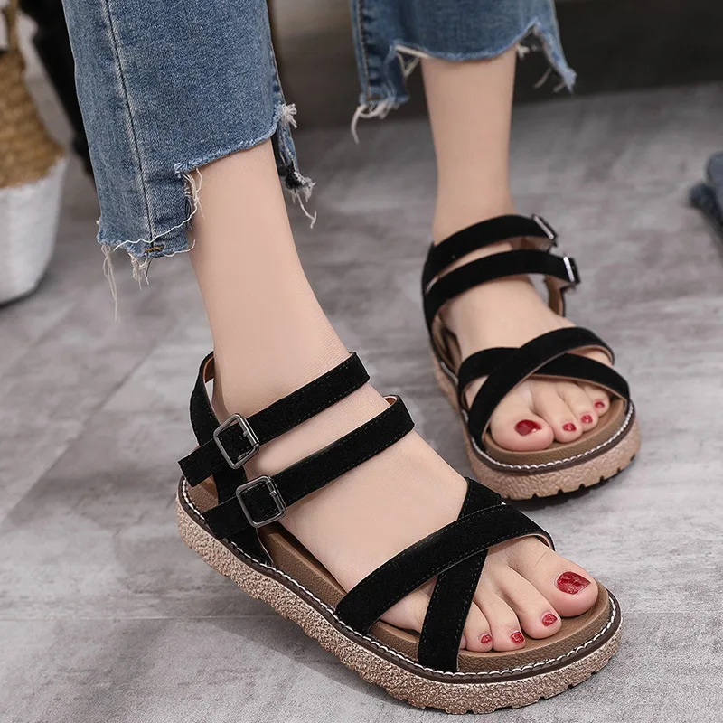 Fashion Open Toe Flat Flat with Platform Sandals Women Front Rear Strap Buckle Ladies Shoes Solid Casual Basic Sandals
Fashion Open Toe Flat Flat with Platform Sandals Women Front Rear Strap Buckle Ladies Shoes Solid Casual Basic Sandals