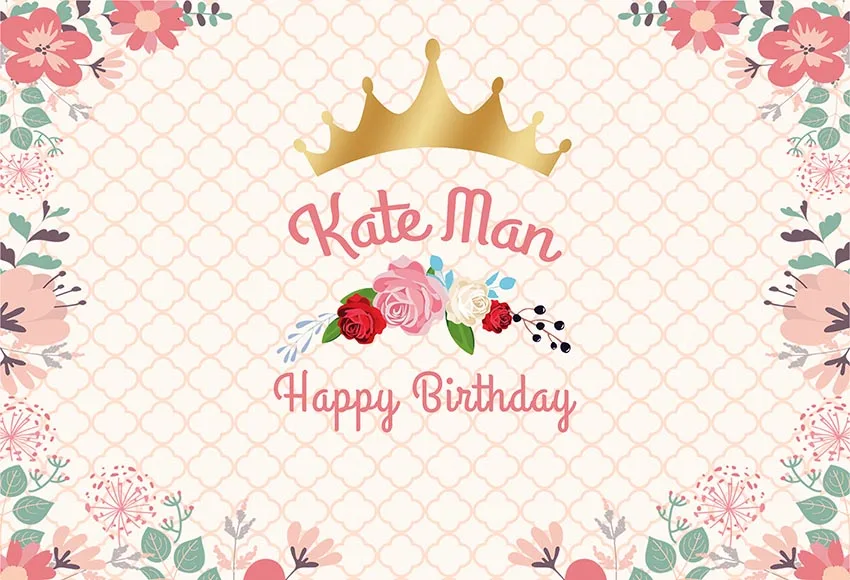 Custom Vinyl Happy Birthday Theme Light Pink Flowers Golden Crown children party Backdrop Photographic Professional Banner
Custom Vinyl Happy Birthday Theme Light Pink Flowers Golden Crown children party Backdrop Photographic Professional Banner